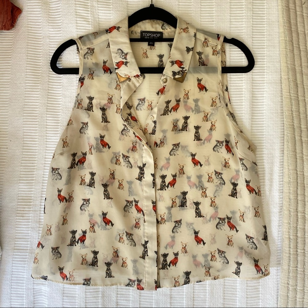 Sheer doggie button down